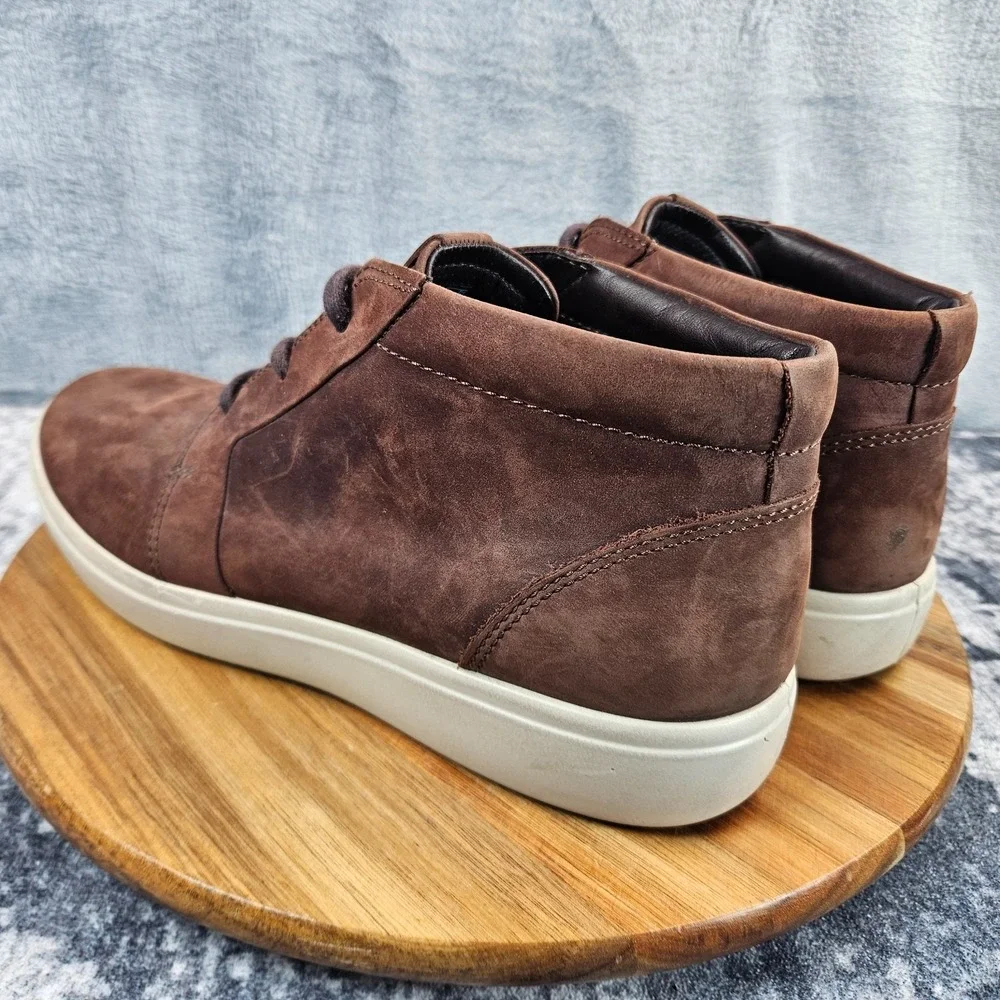 Ecco Soft 7 Chukka Boots Mens 10 Brown Leather Ankle Casual Shoes Sneakers